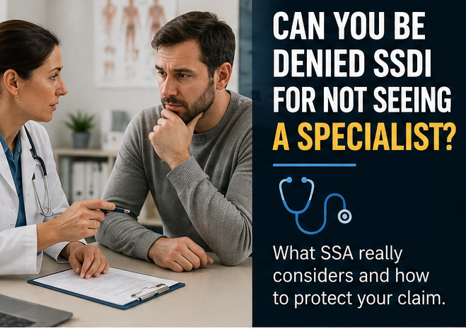 Can you be denied SSDI for not seeing a Specialist?