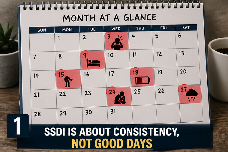 “SSDI is about consistency, not good days”
